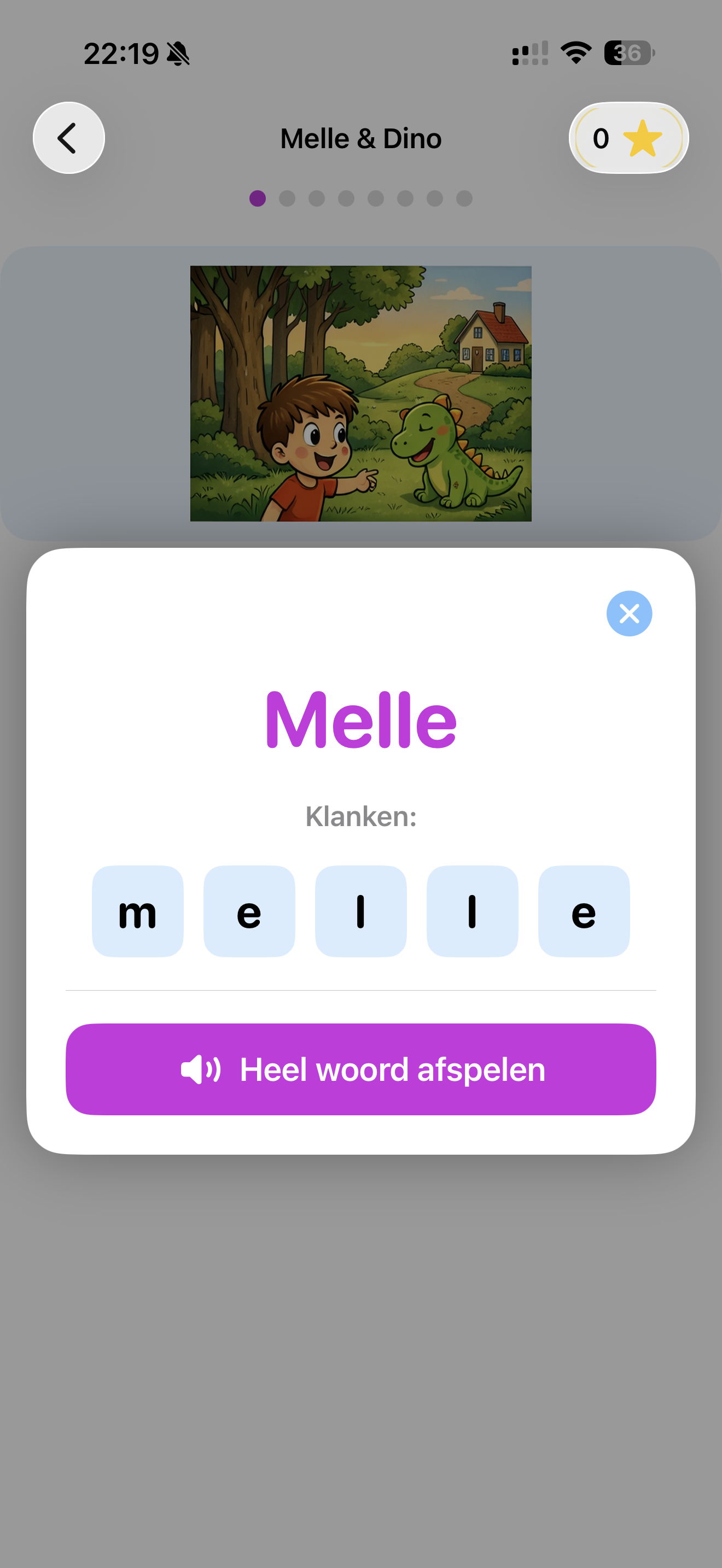 Lezen module met klankuitleg voor woord